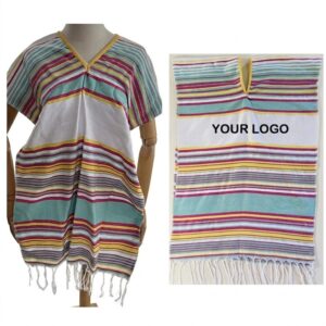 SMPSH004_L SMPSH004 Mexican Stripe Baja Poncho for Youth