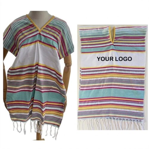 SMPSH004 Mexican Stripe Baja Poncho for Youth