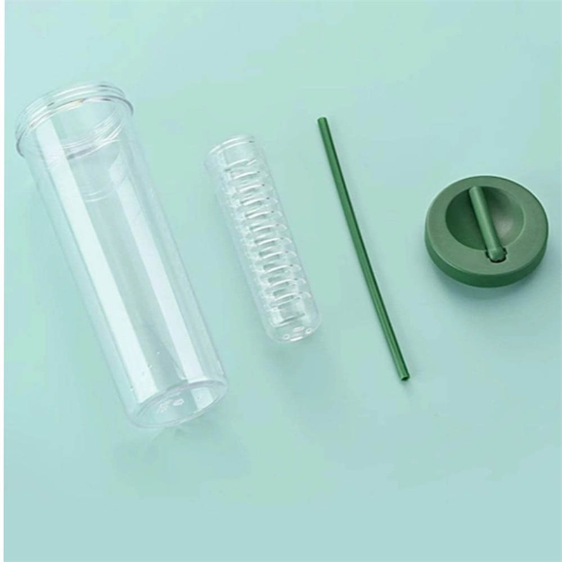 SMPSH009_B SMPSH009 Plastic Tea Tumbler w/ Filter Straw