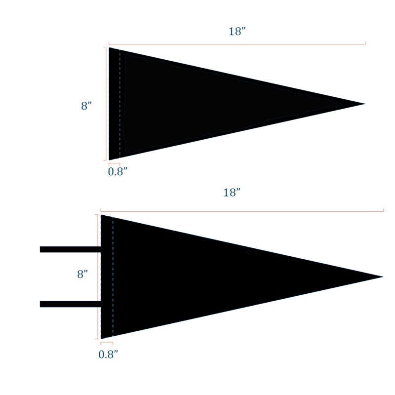 SMPSH032 Felt Pennant Flag 8"x18"