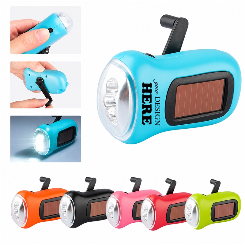 SMPSH041_L SMPSH041 Hand Crank Solar Flashlight
