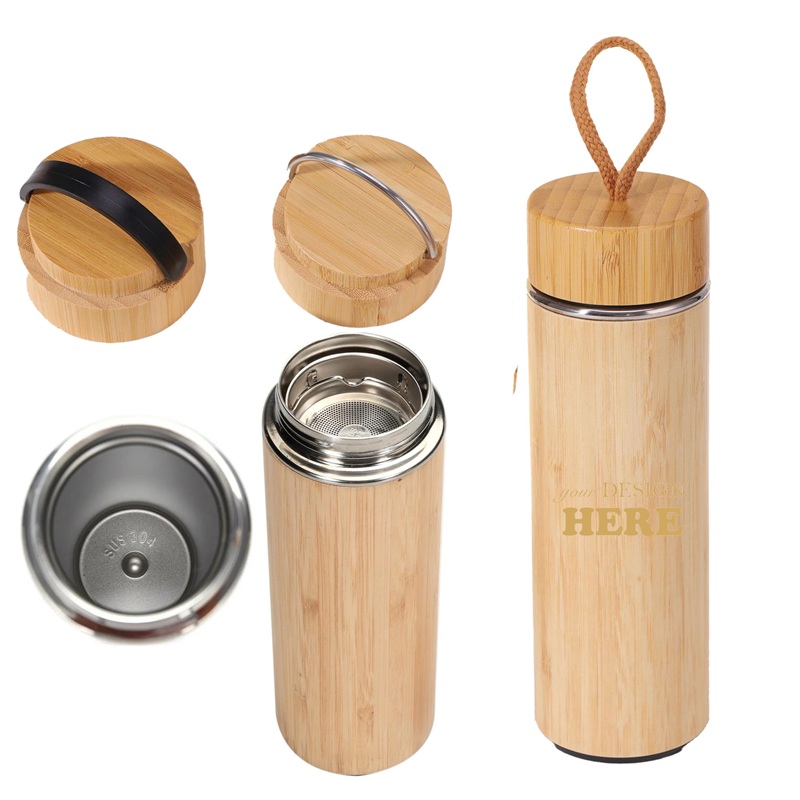 SMPSH060 Insulated Bamboo Water Bottle