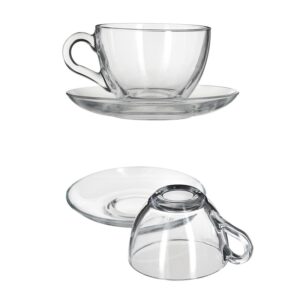 SMPSH076_B SMPSH076 Glass Tea Cup and Saucer Set