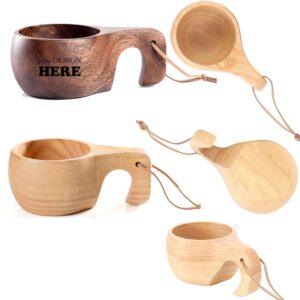 SMPSH085_L SMPSH085 6.8 oz Wood Kuksa Travel Mug w/ Carry Cord