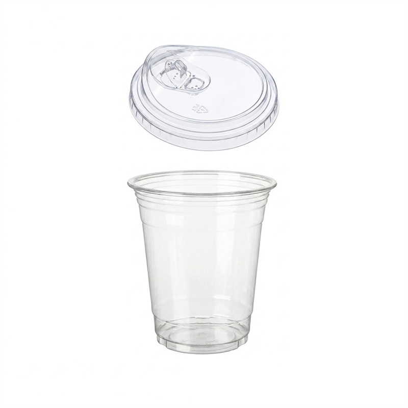 SMPSH089 16 oz Clear Plastic Cups w/ Sip Lid