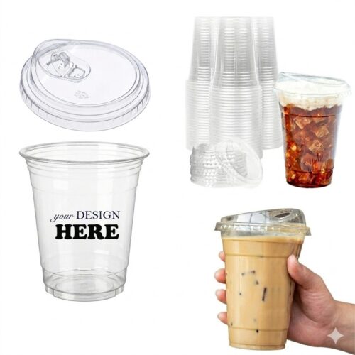 SMPSH089 16 oz Clear Plastic Cups w/ Sip Lid