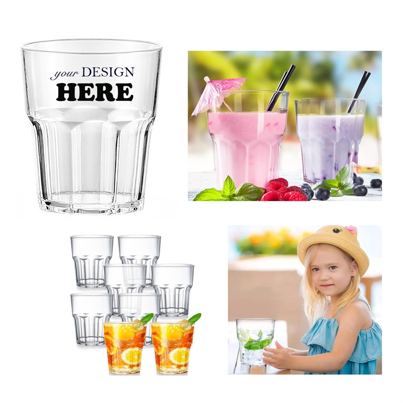 SMPSH091_L SMPSH091 8.5 oz Stackable Clear Plastic Tumbler