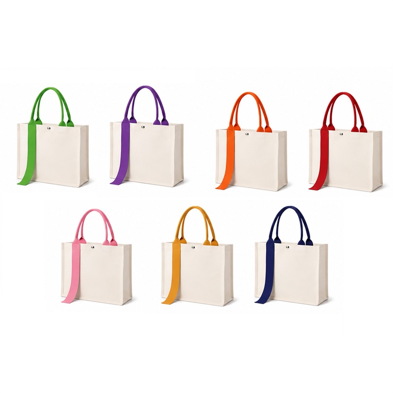 SMPXL002_B SMPXL002 Canvas Snap Handle Tote Bag