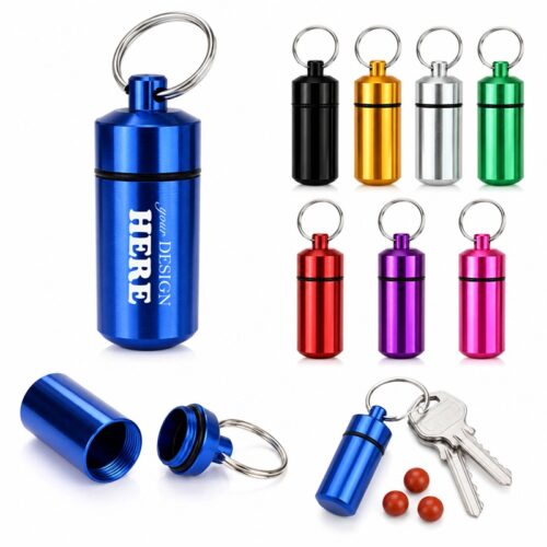 SMPXL039 Metal Pill Tube w/ Keyring