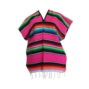 SMPXL055 Mexican Serape Fringed Poncho