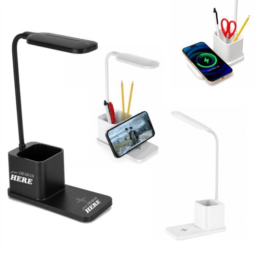 SMPXL060 LED Desk Lamp w/ Pen Holder and Wireless Charger