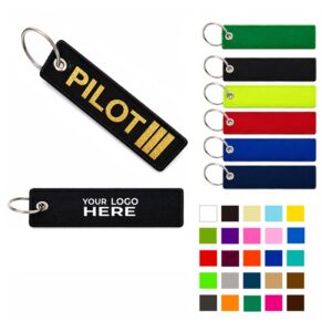 SMPXL085 Double-side Woven Embroidered Fabric Key Tag