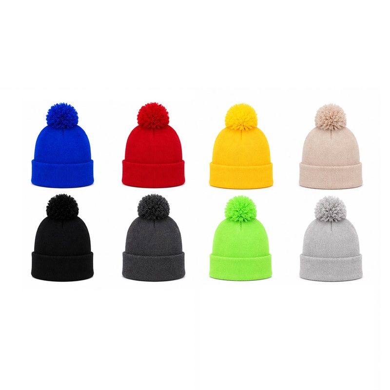 SMPXL123 Kids Knit Pom Pom Beanie