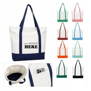 SMPZY005_L SMPZY005 2-Tone Canvas Tote Bag