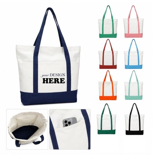 SMPZY005_L SMPZY005 2-Tone Canvas Tote Bag