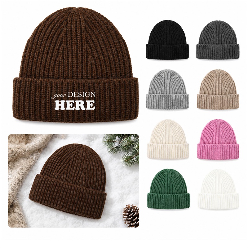 SMPZY014_L SMPZY014 Rib Knit Cuffed Beanie