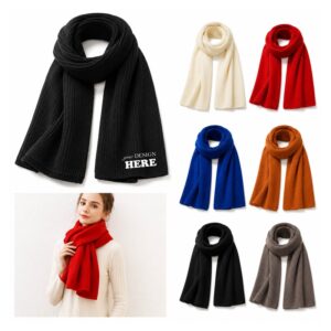 SMPZY015_L SMPZY015 Solid-Color Rib-Knit Scarf