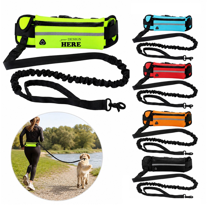 SMPZY016_L SMPZY016 Hands-Free Running Dog Leash w/ Waist Pack