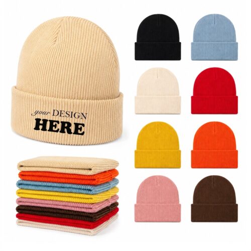 SMPZY025 Rib-Knit Cuffed Beanie