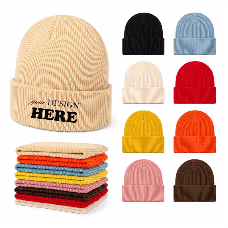 SMPZY025_L SMPZY025 Rib-Knit Cuffed Beanie