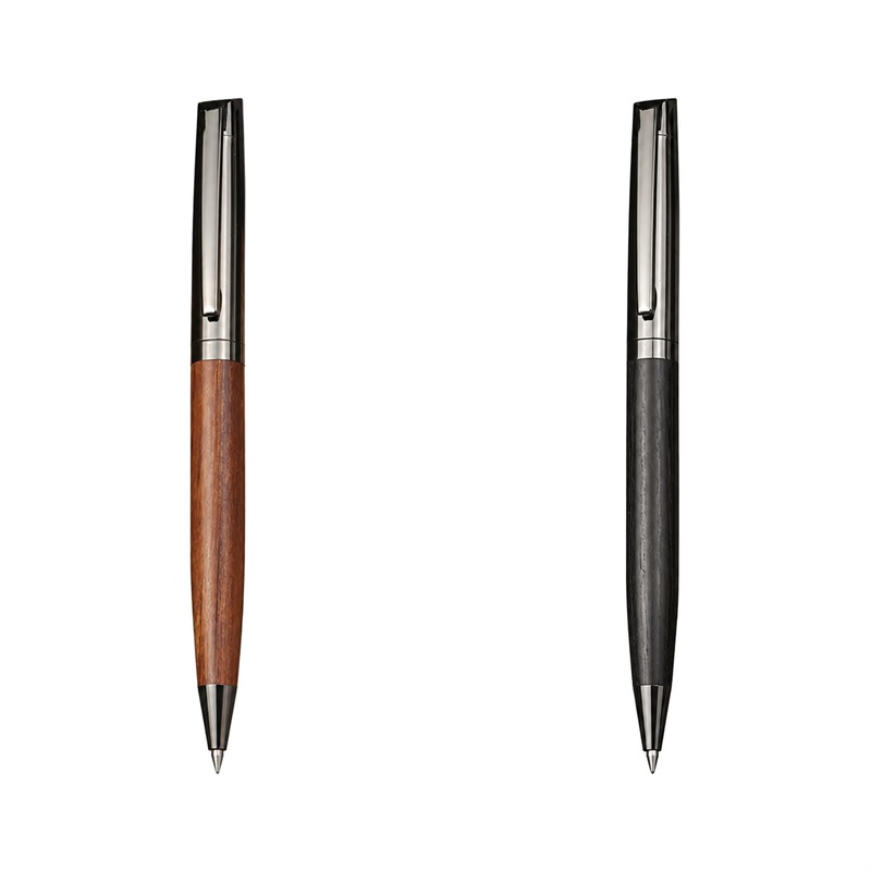 SMPZY030_B SMPZY030 Wood-Barrel Twist Ballpoint Pen