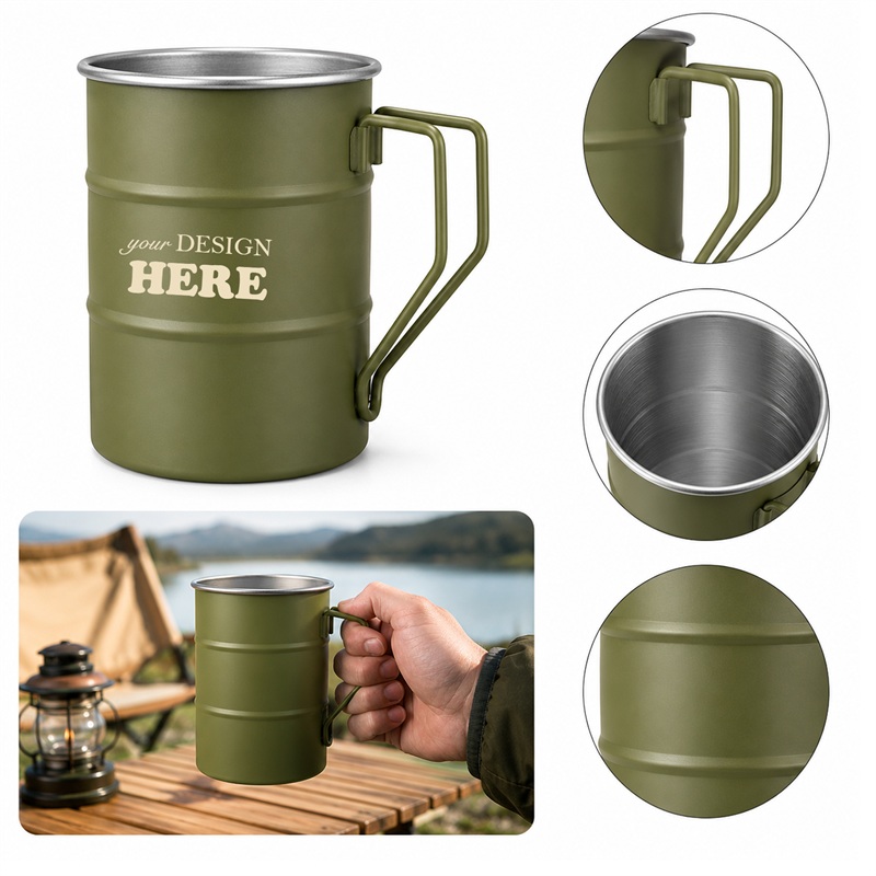 SMPZY033_L SMPZY033 12 oz 304 Stainless Steel Camping Mug