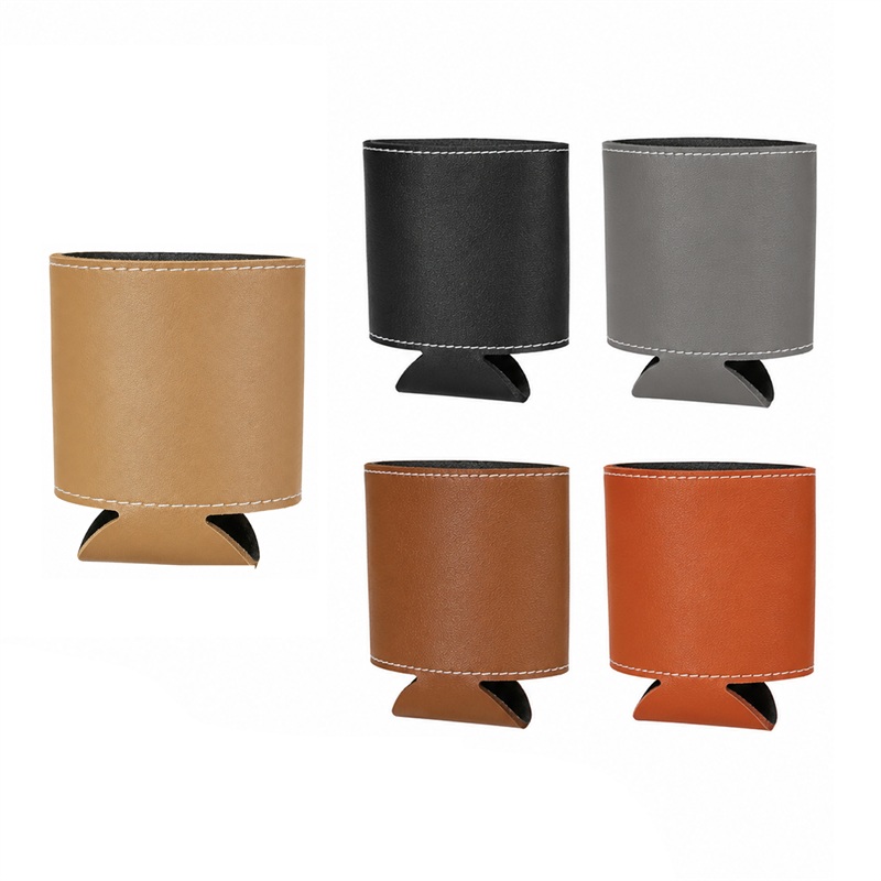SMPZY037_B SMPZY037 Faux Leather Can Cooler Sleeve