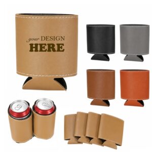 SMPZY037_L SMPZY037 Faux Leather Can Cooler Sleeve