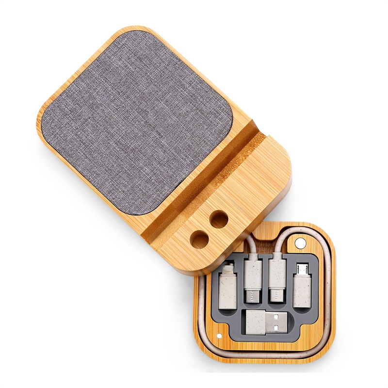SMPZY054 Bamboo Wireless Charging Cable Organizer