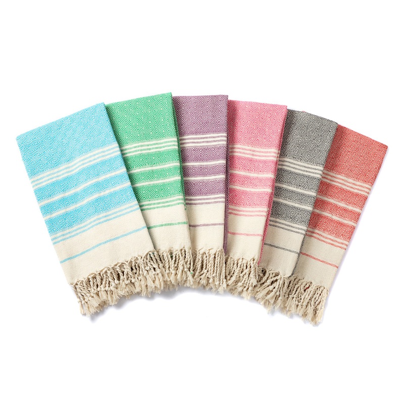 LMGSC072_0 LMGSC072 Cotton Blend Fringed Beach Towel