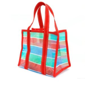 SMPSH111_B SMPSH111 Retro Striped Mesh Bag