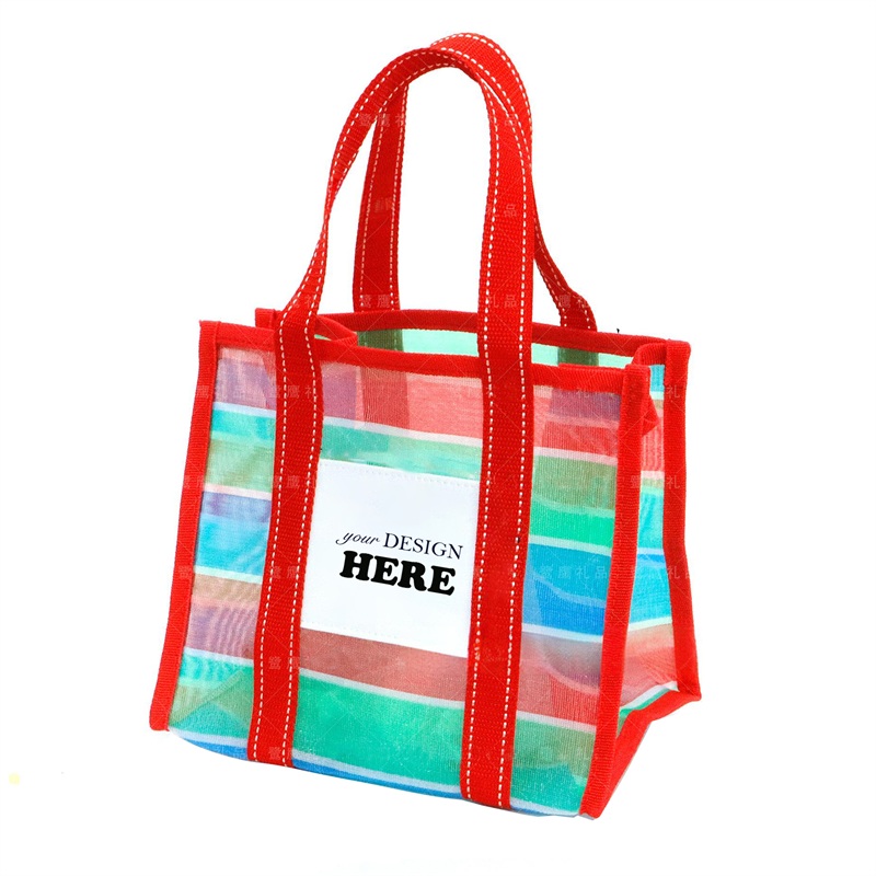 SMPSH111_L SMPSH111 Retro Striped Mesh Bag