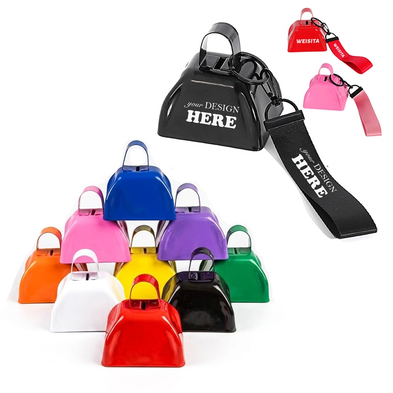 SMPSH131_L SMPSH131 Metal Cowbell with Wrist Strap