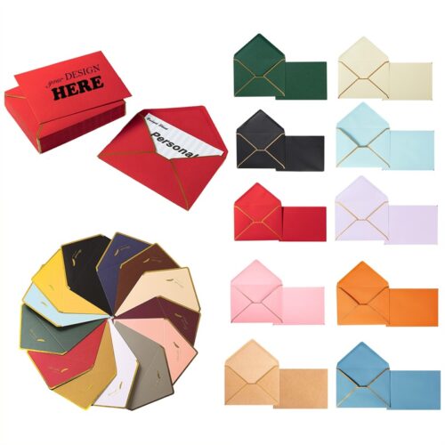 SMPSH133 A7 Gold-Trim V-Flap Invitation Envelope