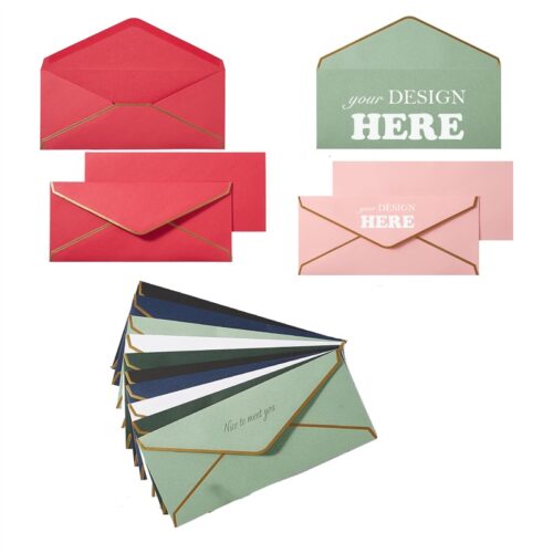SMPSH134 #10 Gold-Trim V-Flap Mailing Envelope