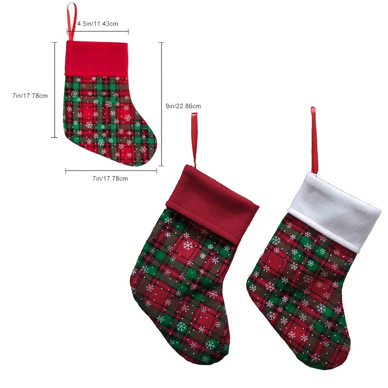 SMPSH136 Mini Plaid Christmas Stocking Ornament