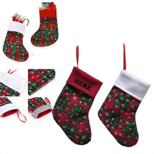 SMPSH136 Mini Plaid Christmas Stocking Ornament