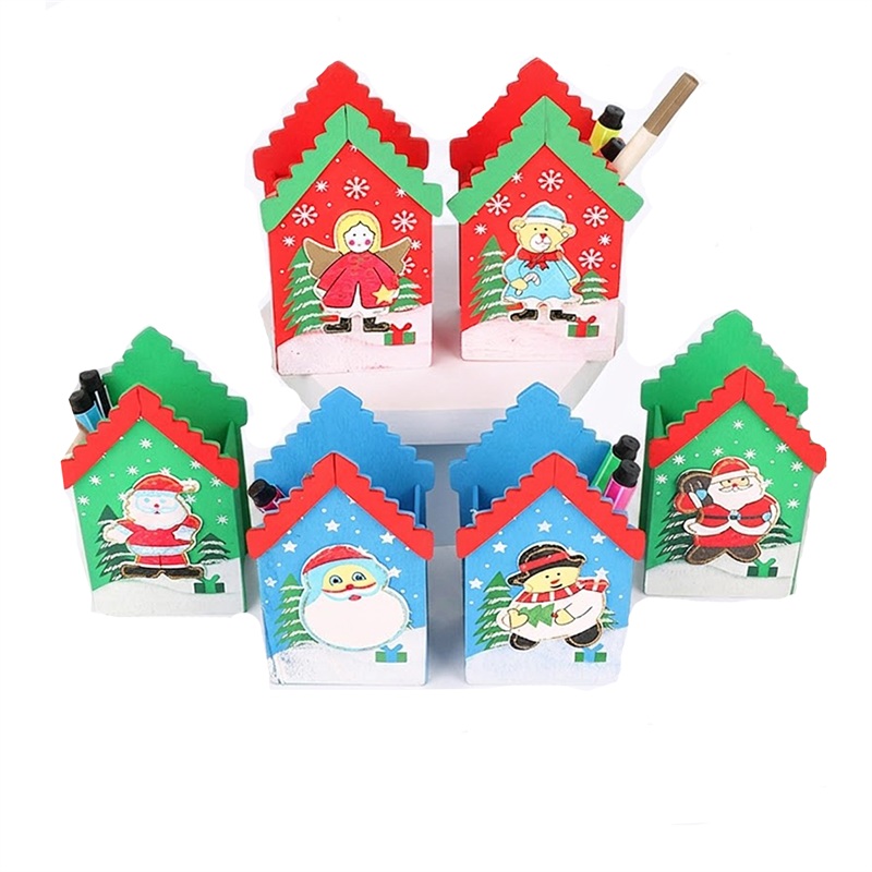 SMPSH140_B SMPSH140 Christmas Wooden Pen Holders
