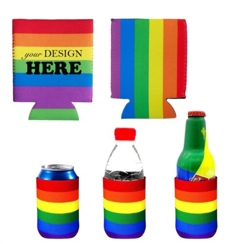 SMPSH147_L SMPSH147 Pride Rainbow Neoprene Can Cooler