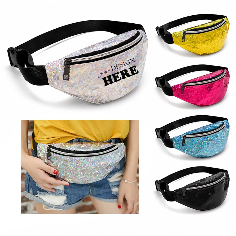 SMPSH153_L SMPSH153 Hologram PU Fanny Pack