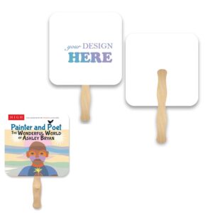 SMPSH154_L SMPSH154 Custom Full-Color Paper Hand Fan with Wood Handle