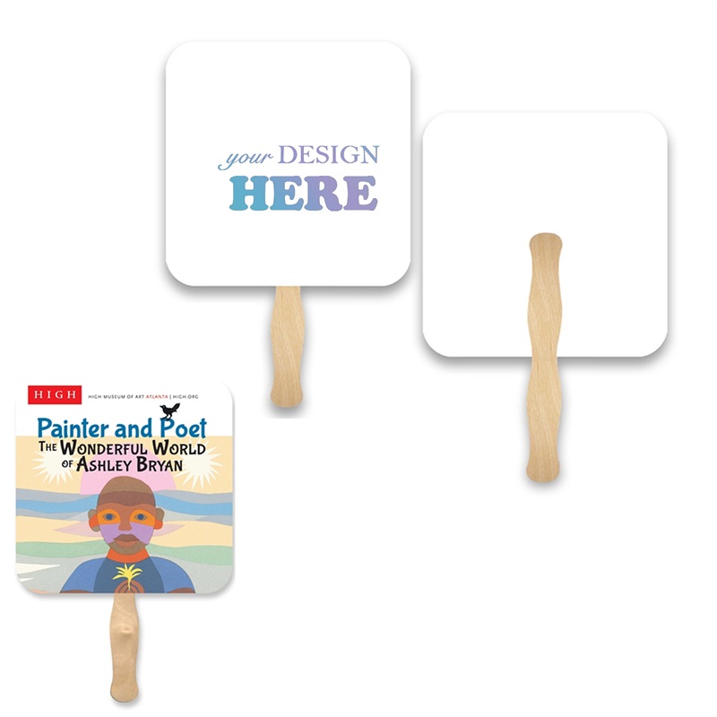 SMPSH154_L SMPSH154 Custom Full-Color Paper Hand Fan with Wood Handle