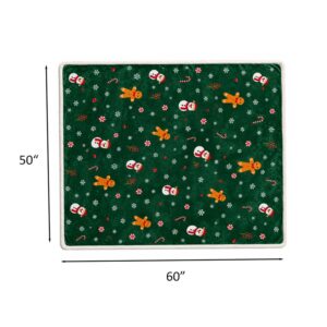 SMPSH162_B SMPSH162 Sherpa-Lined Flannel Fleece Throw Blanket