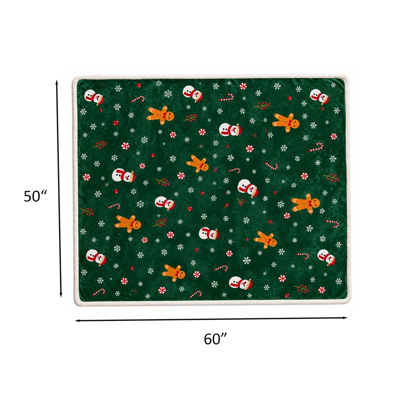SMPSH162_B SMPSH162 Sherpa-Lined Flannel Fleece Throw Blanket
