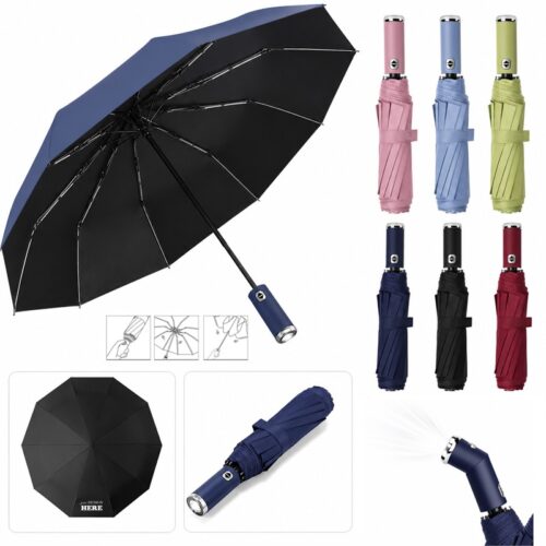 SMPSH163_L SMPSH163 Auto Open/Close Umbrella with Rotating Flashlight Handle