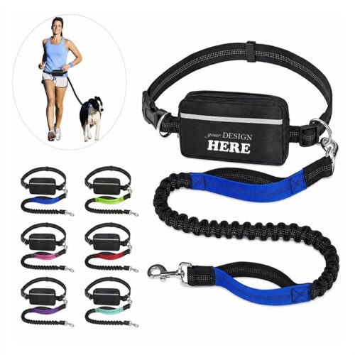 SMPSH165 Reflective Hands-Free Bungee Dog Leash with Waist Pack