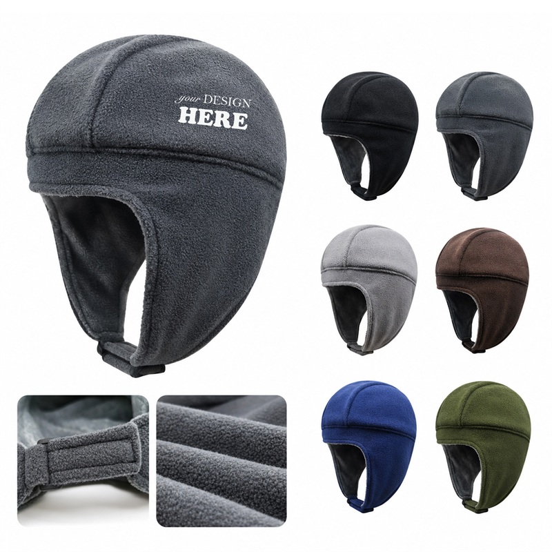 SMPSH176_L SMPSH176 Fleece Earflap Skull Cap