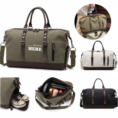 SMPSH179 Canvas Weekender Duffel Bag
