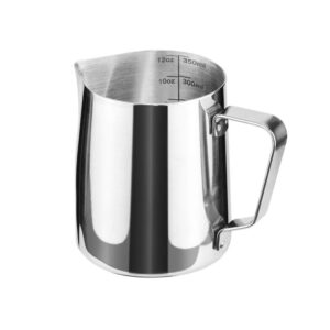SMPSH186_B SMPSH186 12 oz 304 Stainless Steel Milk Frothing Pitcher with Measurements