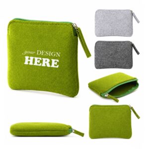 SMPSH229_L SMPSH229 Felt Zipper Coin Pouch